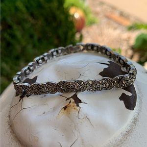 Vintage Sterling Silver and Marcasite Bracelet